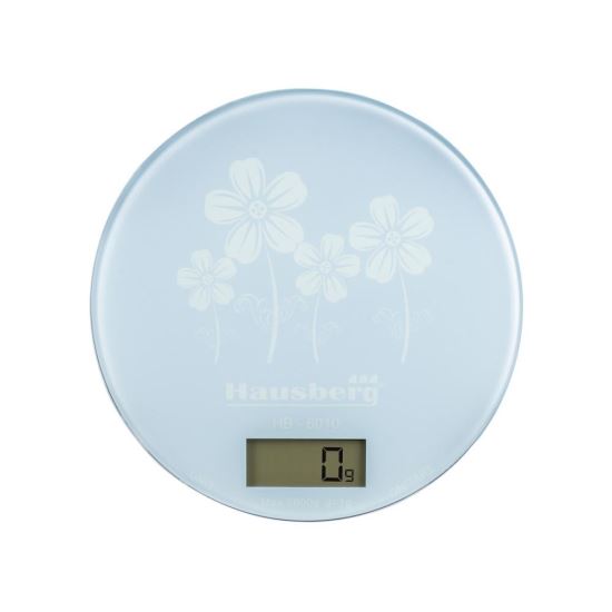 Cantar de bucatarie Hausberg HB-6010AB, 5kg Functie Tara, Oprire automata, Alb