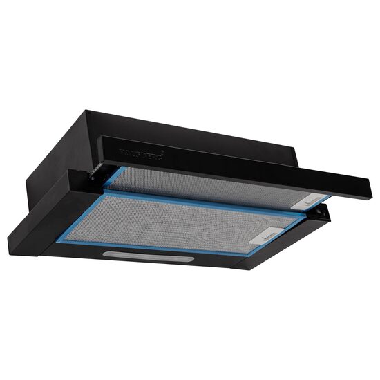 Телескопичен аспиратор за вграждане Hausberg HB-1285NG, всмукателна мощност 420 m3/h, 2 мотора, 60 см, черен