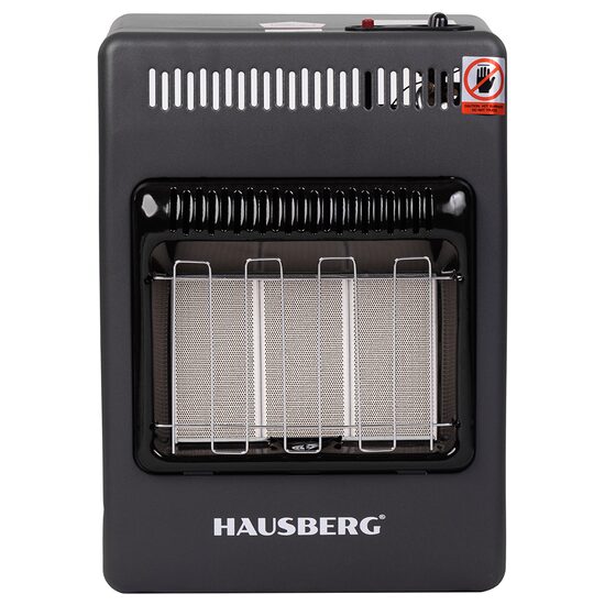 Газова печка Mini Hausberg HB-1023NG LPG, пиезо-електрическо запалване, 3 керамични нагревателни плочи, обща мощност 4.2kW, автоматична система за спиране на газа, Черен
