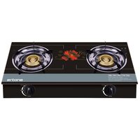 Aragaz ERTONE MN-1102 din sticla securizata, 2 Arzatoare din fonta, aprindere pe quartz, negru