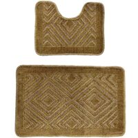 Set 2 covoare baie HAUSBERG HB-H435MR, material textil, 46x72/46x35 cm, Maro