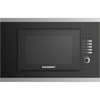 Cuptor cu microunde incorporabil HAUSBERG HB-8065NG, 20 litri, 1200 W, 6 nivele de putere, 8 programe automate, control mecanic, decongelare, timer, sistem blocare copii, negru