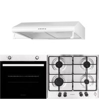 Pachet Cuptor Incorporabil Hausberg HB-8051IN, Electric, 76 l, 4 Functii, Clasa A + Plita Incorporabila Hausberg HB-555, 4 arzatoare, Gaz, Inox + Hota traditionala Hausberg HB-1225, 420 m3/h, 2 motoare, 60 cm, Alb