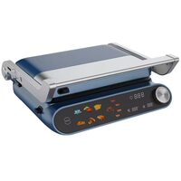 Sandwich Maker 2 in 1 HAUSBERG HB-635, Putere 2200 W, Placi pentru sanwich si grill, Acoperite cu strat anti-aderent, Ecran tactil digital, 7 programe diferite de gatit, Culoare Albastru/Gri