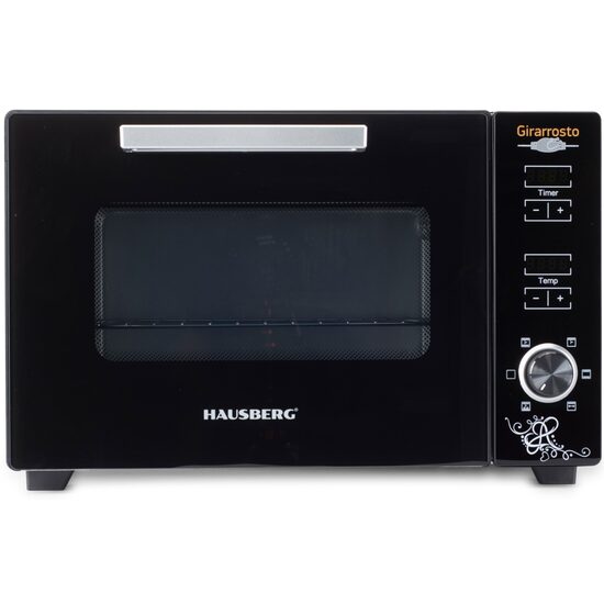 Cuptor electric digital cu rotisor si ventilator HAUSBERG HB-9260, 1800W, Turbo, Capacitate 48L, Control temperatura 230 grade Celsius, Lumina interior, Negru