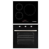 Pachet incorporabil Cuptor Hausberg HB-8053NG, Electric, Putere 2225 W, 71 l, 6 Functii, Ventilatie, Timer, Clasa A,  Plita incorporabila Hausberg HB1530, Electrica, Inductie, 3 zone de gatit, PowerBoost, 60 cm, Negru