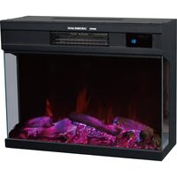 Semineu electric cu ventilator si telecomanda Hausberg HB-8221NG, 2000W, efect de flacara reala, 2 trepte de incalzire, termostat electronic, 4 culori, touch screen, metal si sticla