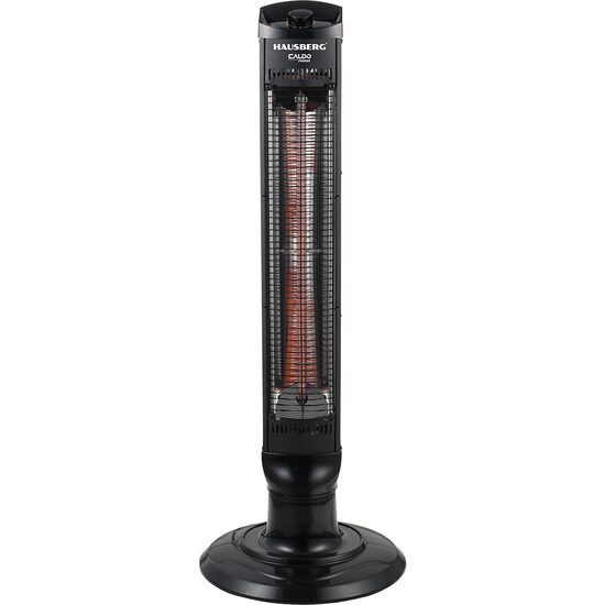 Radiator electric tip Turn Hausberg HB-8561NG, 1000W, 2 nivele de temperature, tub din fibra de carbon, siguranta pentru rasturnare, oscilatie, maner transport, Negru