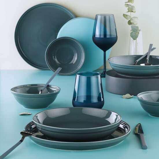 Сервиз за маса FIT-C, 24 части, 6 души, порцелан, тюркоаз, кутахя порцелан