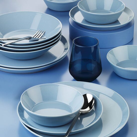Сервиз за маса FORZA, 24 части, 6 човека, порцелан, син, кутахя порцелан