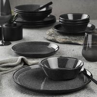 Сервиз за маса FORZA, 24 части, 6 души, порцелан, черен, порцелан kutahya