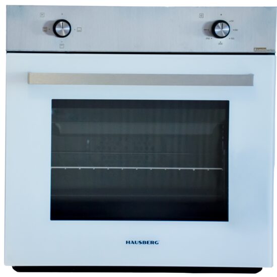 Електрическа фурна за вграждане HAUSBERG HB-8061AB, 2225W, 76 литра, двойна стъклена врата, 4 функции, 2 тави + 1 грил, клас А, бяла