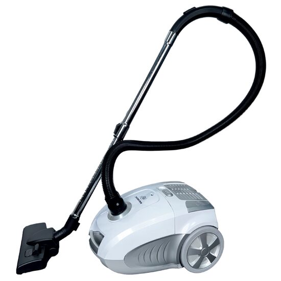 Aspirator cu sac HAUSBERG HB-2877AB, aspirare uscata, 4 litri, 1400 - 1800 W, protectie motor, sistem de rulare a cablului, Alb-Gri