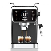 Espressor 2 in 1 HAUSBERG HB-3730IN, Hot & Cold, 20 bari, 1350 W, 1,5 L, Protectie la Supraincalzire si Suprapresiune, ERP, NTC, PID, Timer, Display, Spumare, Cafea macinata si capsule