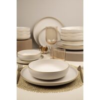 Serviciu de masa Kutahya Porselen Moderna Matte 16 piese pentru 4 persoane din Portelan Crem