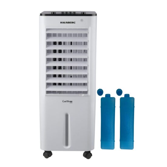 Охладител за въздух с дистанционно управление HAUSBERG HB-5963AB, 55-80W, 12L, 3 скорости, механично управление, вентилатор, турбо, аксесоари в комплекта