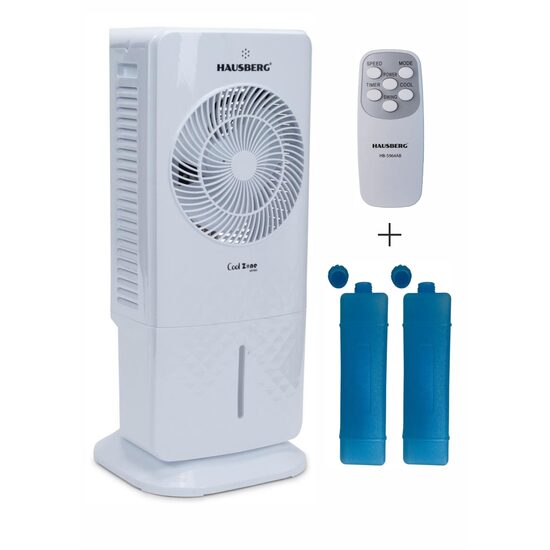 Преносим дигитален охладител за въздух HAUSBERG HB-5964AB с дистанционно управление, 5.5 л, 65 W, 3 скорости, 5 програми, 3 режима на работа, осцилация, таймер, LED