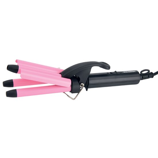 Ondulator par triplu Hausberg HB-42RZ, invelis ceramic, cilindru 13mm, cablu rotativ 360°, 50W