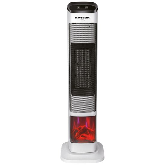 Semineu Electric Digital HAUSBERG HB-8219AB, 2000 W, Efect de Flacără 3D, Încălzire Ceramică PTC, Telecomandă, Afișaj LED, Negru